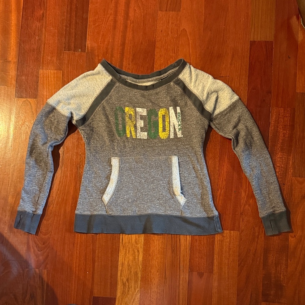 J. America Gray and Dark Gray Women’s Sweatshirt with Oregon Ducks